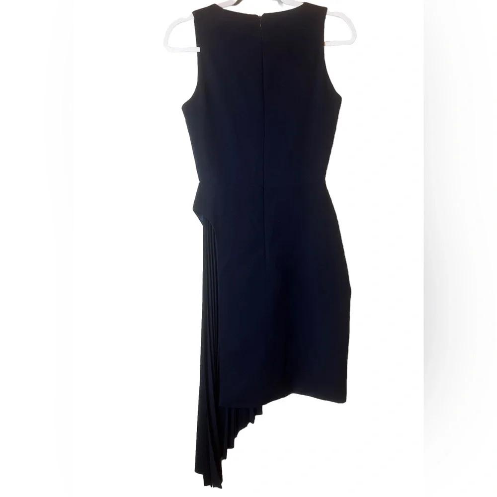 NWT Georgia Hardinge Navy Structural Asymmetrical Pleated Dress Size S - Picture 5 of 6